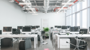 flooded office